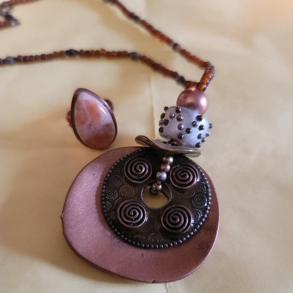 Copper Ring and Necklace - Picture 1 of 5